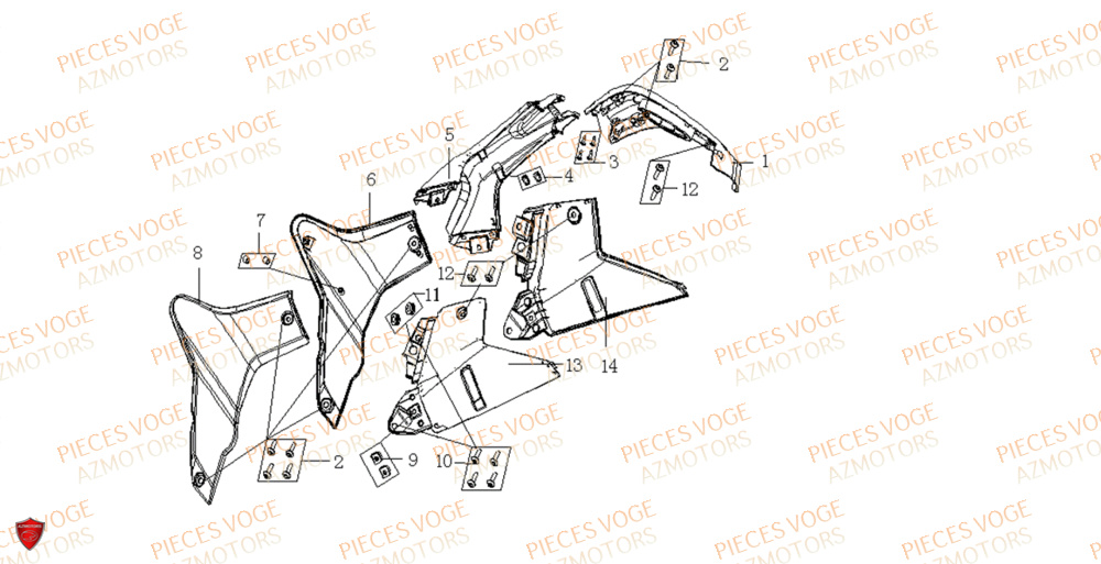 Carrosserie 3 VOGE Pieces VOGE 500 DS EU IV