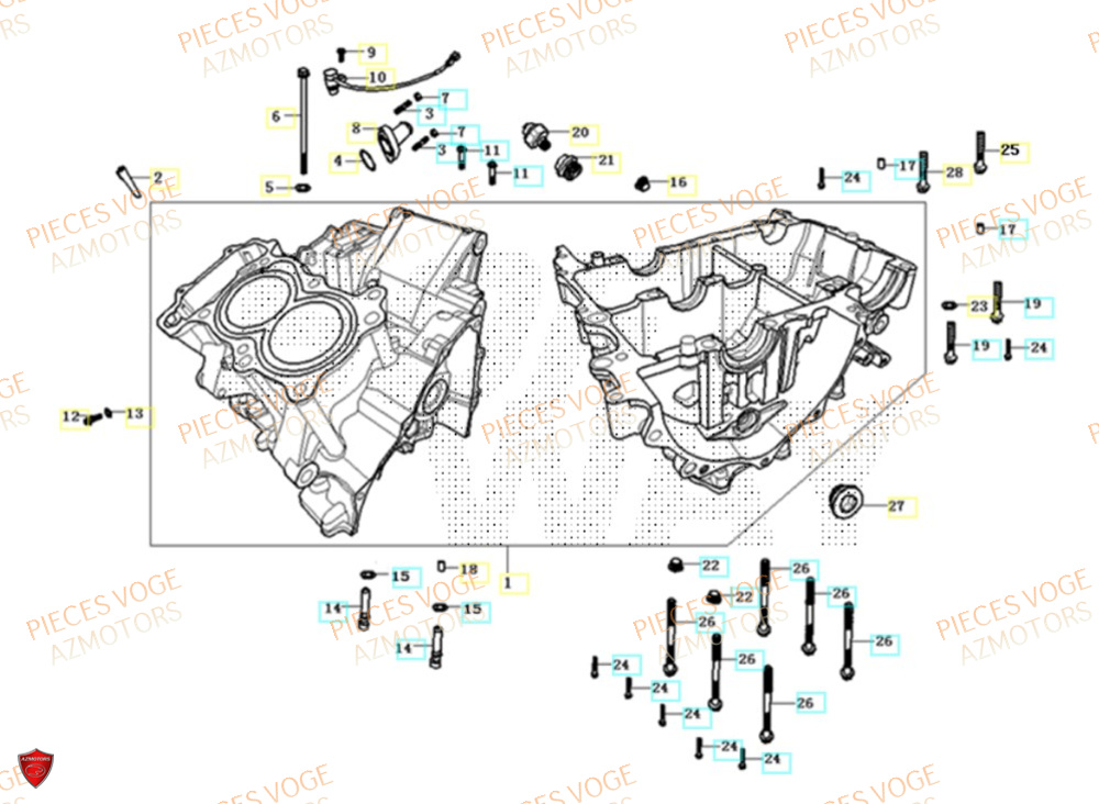 Carter Moteur VOGE Pieces VOGE 500 DS EU IV