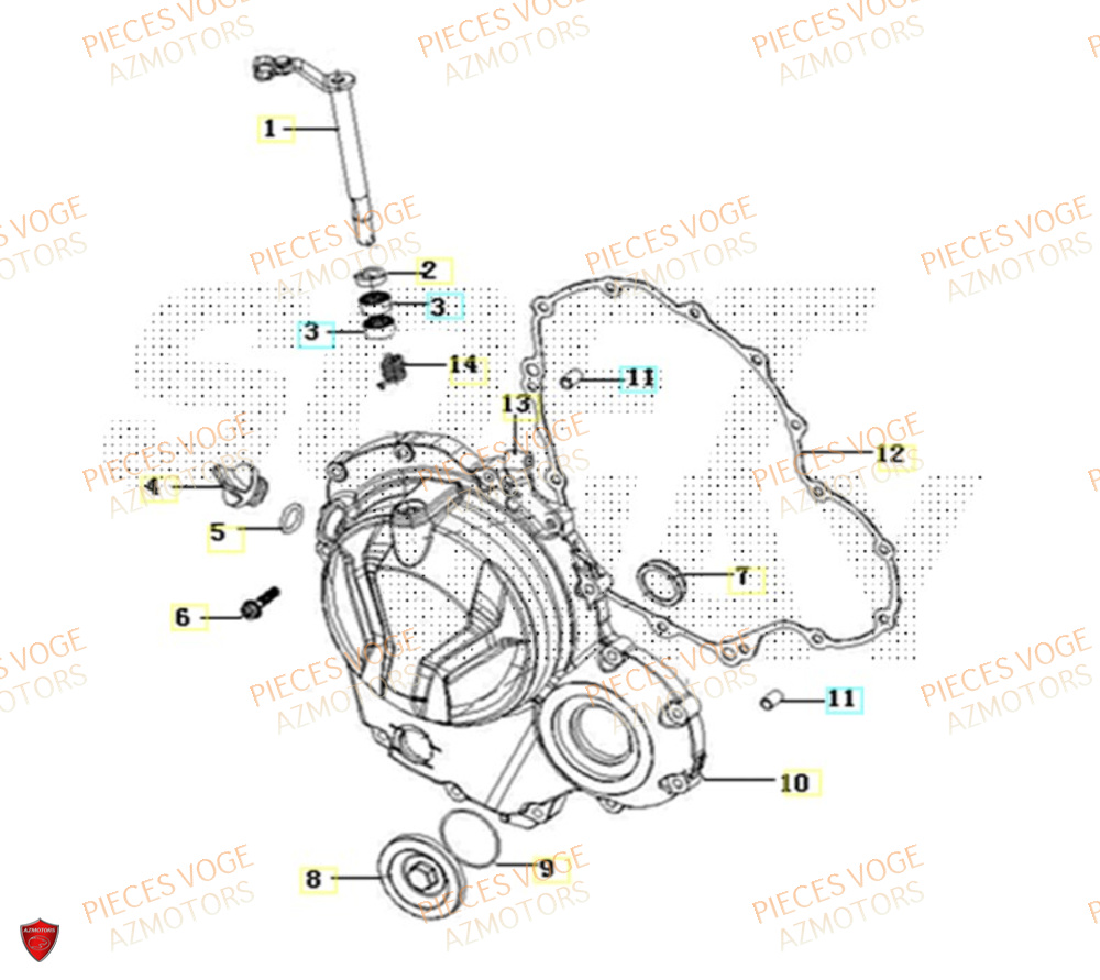Couvre Carter Droit VOGE Pieces VOGE 500 DS EU IV