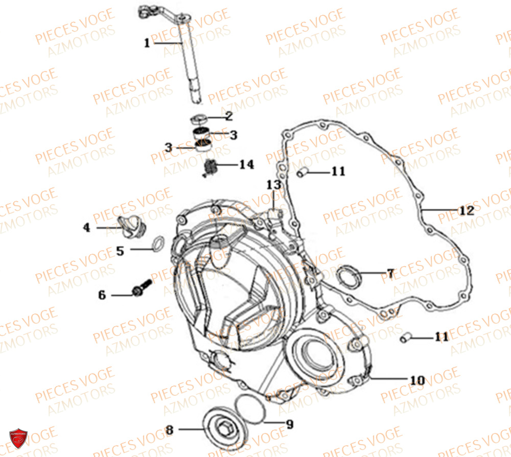 Couvre Carter Droit VOGE Pieces VOGE 500 DS EU IV