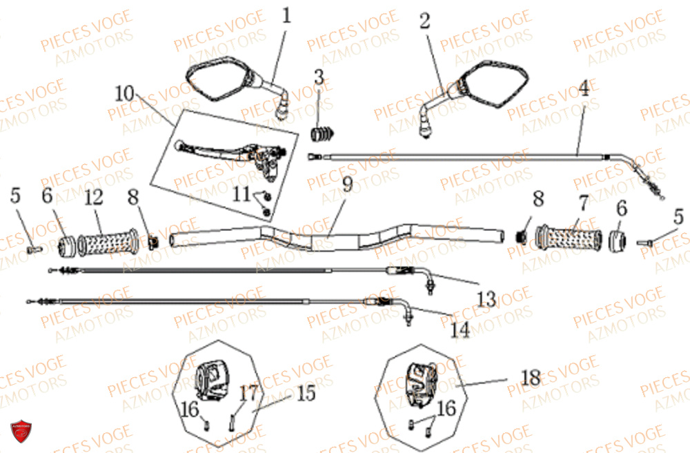 Guidon VOGE Pieces VOGE 500 DS EU IV