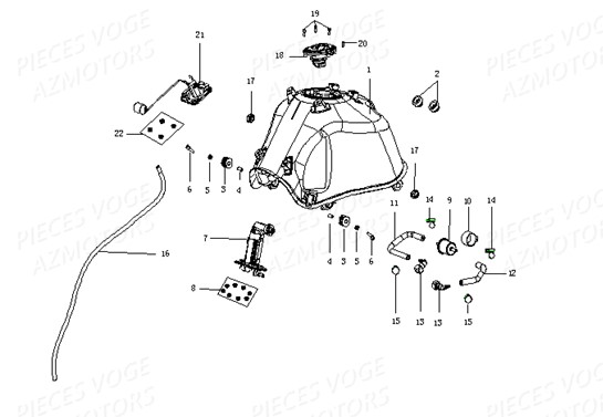 RESERVOIR DE CARBURANT pour VOGE 500 DS