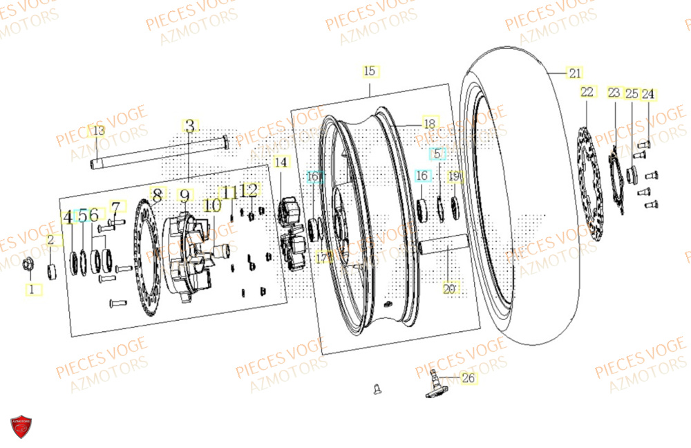 Roue Arriere VOGE Pieces VOGE 500 DS EU IV