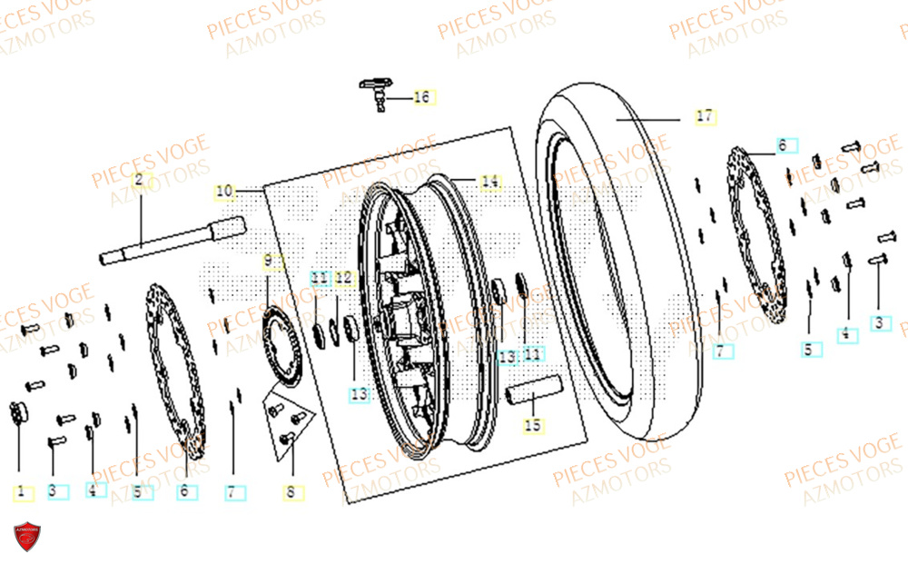 Roue Avant VOGE Pieces VOGE 500 DS EU IV
