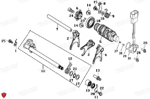 BARILLET DE SELECTION pour VOGE 500 DSX E5