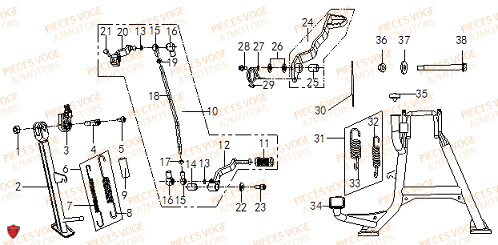 BEQUILLES PEDALES pour VOGE 500 DSX E5