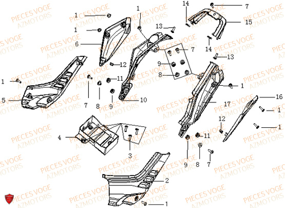 CARENAGES ARRIERE pour VOGE 500 DSX E5