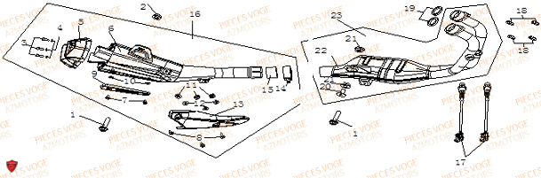 Echappement VOGE Pieces VOGE 500 DSX EURO 5