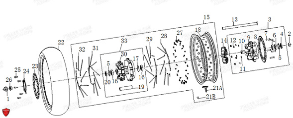 COURONNE AR. 520X45 VOGE 500-525 ACX EU V pour JANTE ARRIERE de VOGE 500 DSX E5