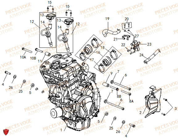 Moteur VOGE Pieces VOGE 500 DSX EURO 5