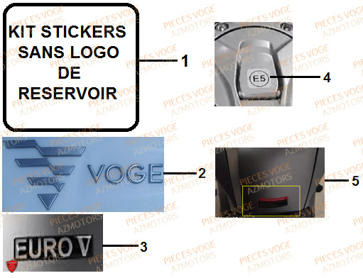 Sticker VOGE Pieces VOGE 500 DSX EURO 5