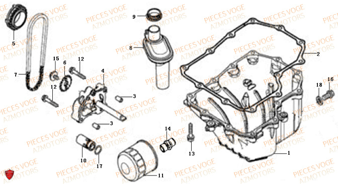 Carter D Huile VOGE Pieces VOGE 500 DS EURO 5