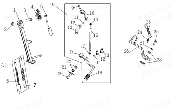 BEQUILLE SELECTEUR VOGE VOGE 500 R