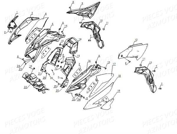 Carenages Couvre Reservoir VOGE Pieces VOGE 500 R EU IV