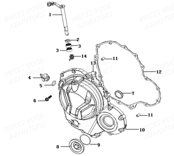 Couvre Carter Droit VOGE Pieces VOGE 500 R EU IV