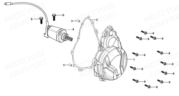 Couvre Carter Gauche Demarreur VOGE Pieces VOGE 500 R EU IV