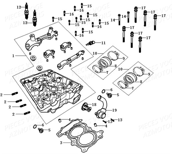 Culasse Bougie VOGE Pieces VOGE 500 R EU IV
