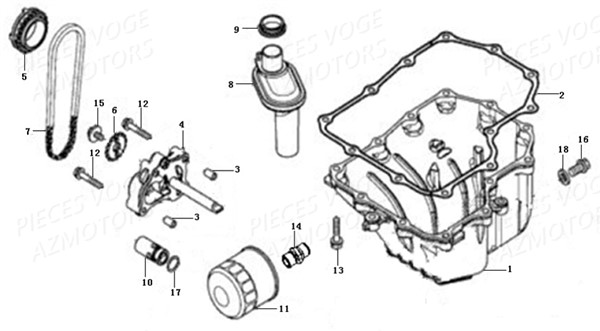 FILTRE A HUILE POMPE A HUILE pour VOGE 500 R