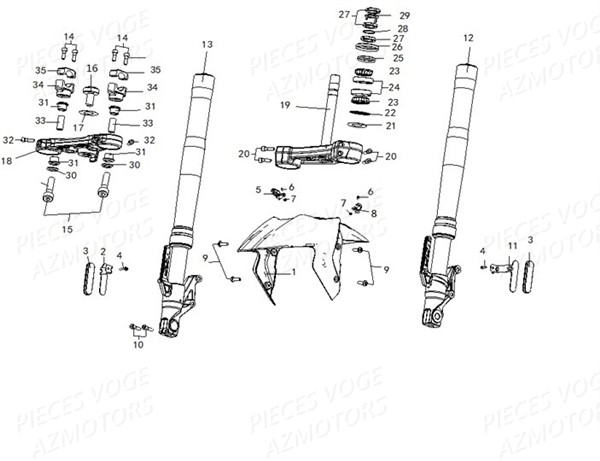 Garde Boue Avant Fourche VOGE Pieces VOGE 500 R EU IV