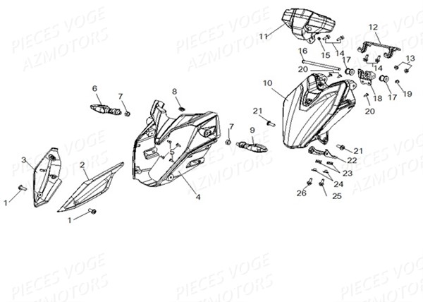 Optique Phare Carenage De Phare VOGE Pieces VOGE 500 R EU IV