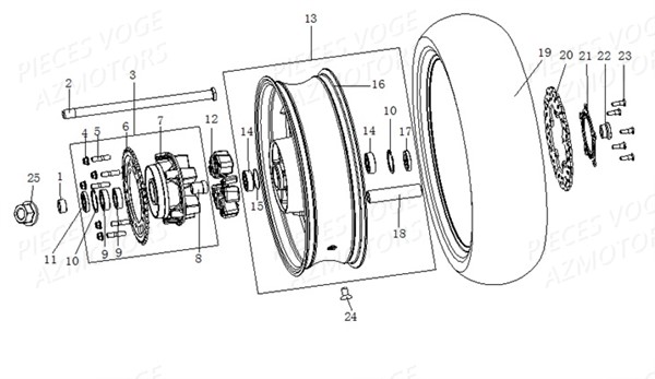Roue Arriere VOGE Pieces VOGE 500 R EU IV