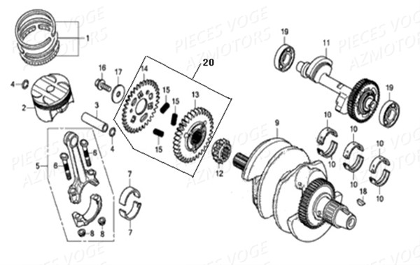 Vilebrequin Piston VOGE Pieces VOGE 500 R EU IV