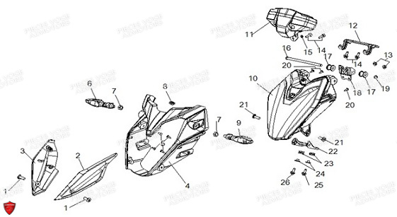 PHARE-TETE DE FOURCHE pour VOGE 500 R Euro5