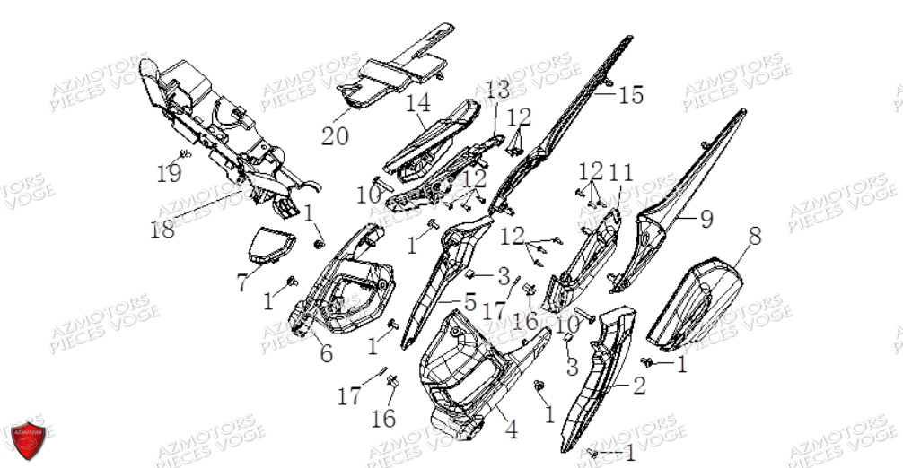 Caches Lateraux VOGE Pieces VOGE 525 ACX E5