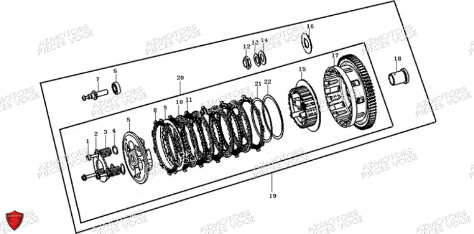 Embrayage VOGE Pieces VOGE 525 ACX E5