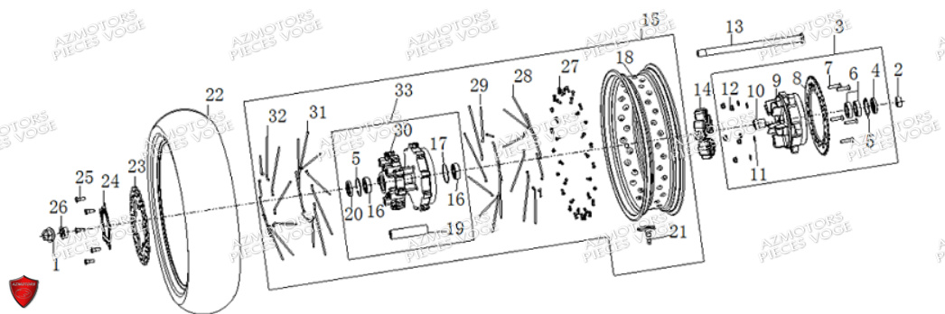 Roue Arriere VOGE Pieces VOGE 525 ACX E5