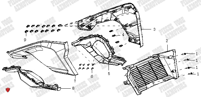 Carenages Avant Grille De Radiateur AZMOTORS 