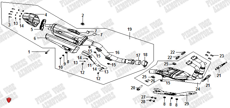 ECHAPPEMENT pour VOGE 525 DSX 2023