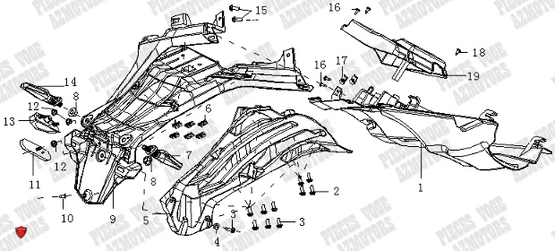 Garde Boue Arriere AZMOTORS 