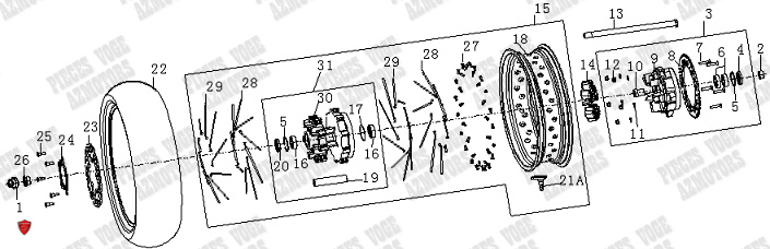 ROUE ARRIERE pour VOGE 525 DSX 2023