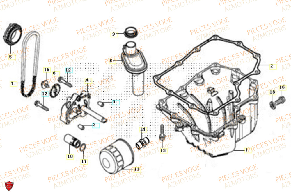 Carter D Huile VOGE Pieces VOGE 525R EURO 5