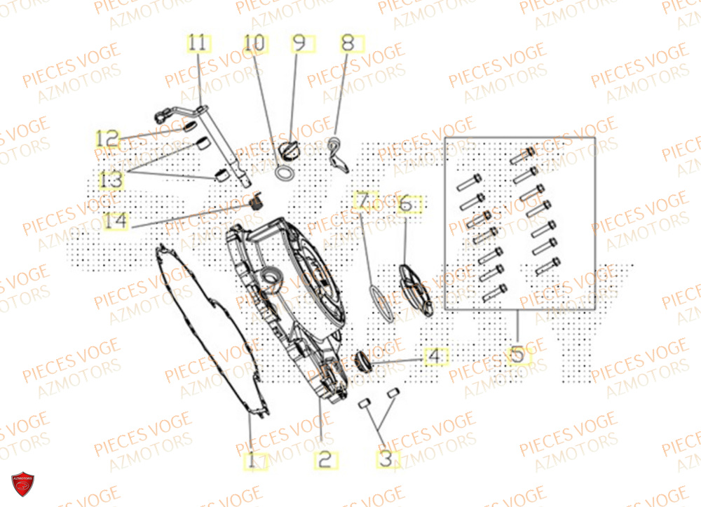 Carter Droit VOGE Pieces VOGE 525R EURO 5