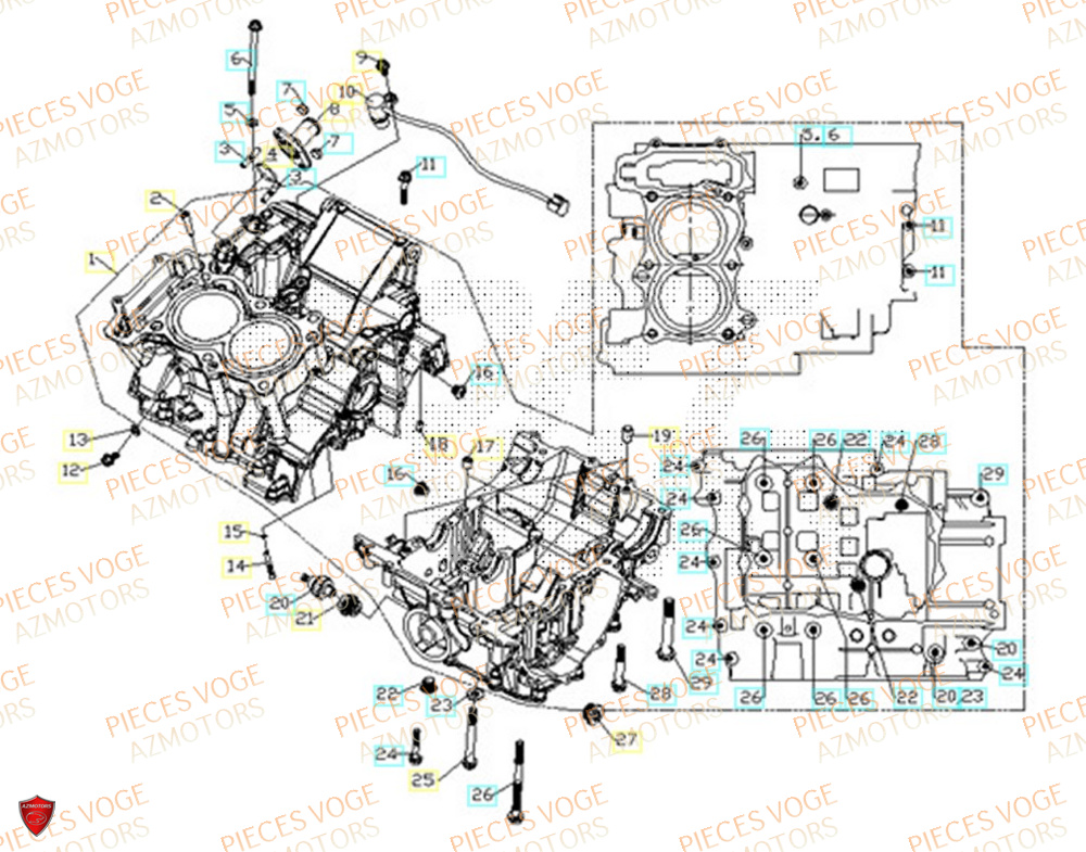 Carter Moteur VOGE Pieces VOGE 525R EURO 5