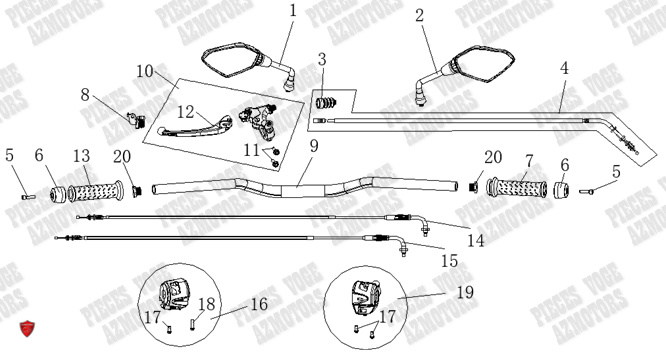 Guidon VOGE Pieces VOGE 525R EURO 5