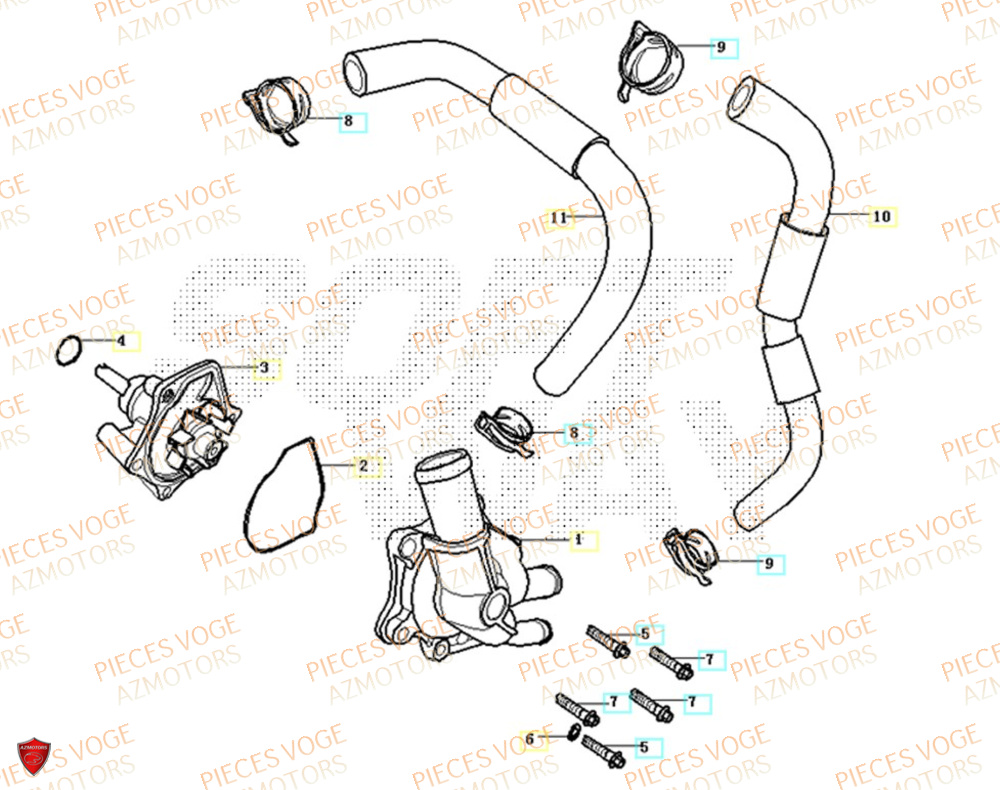 Pompe A Eau VOGE Pieces VOGE 525R EURO 5