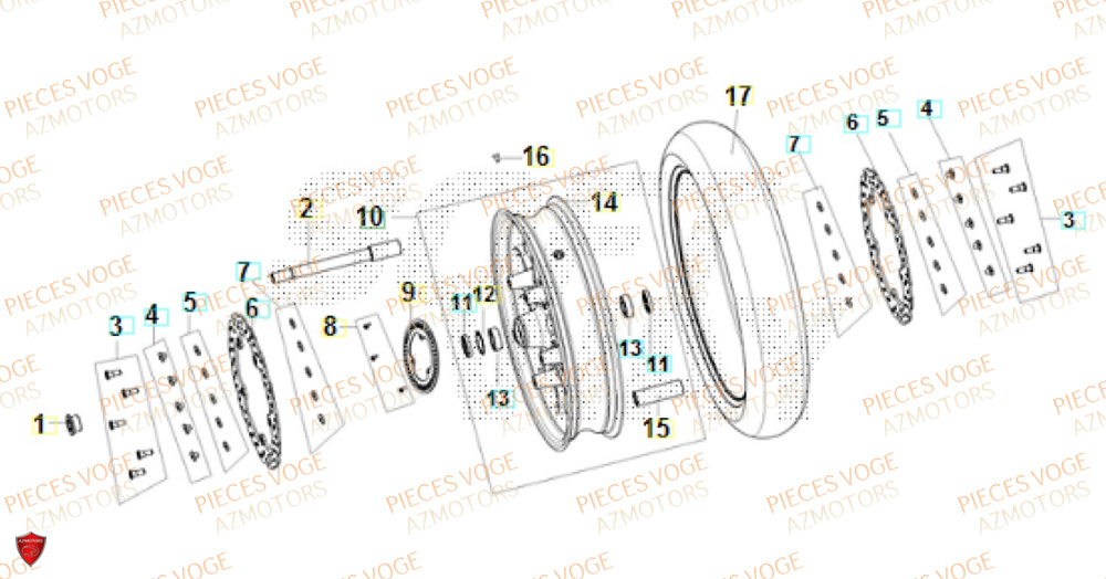 Roue Avant VOGE Pieces VOGE 525R EURO 5