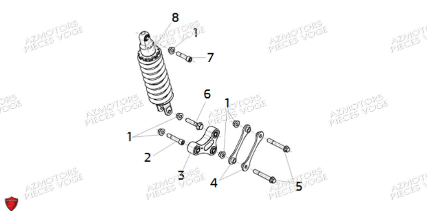 Amortisseur Arriere VOGE Pieces VOGE DS525X E5+