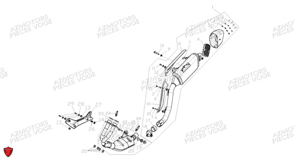 Echappement VOGE Pieces VOGE DS525X E5+
