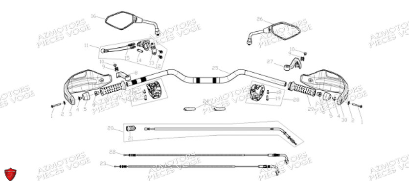 Guidon 525dsx VOGE Pieces VOGE DS525X E5+