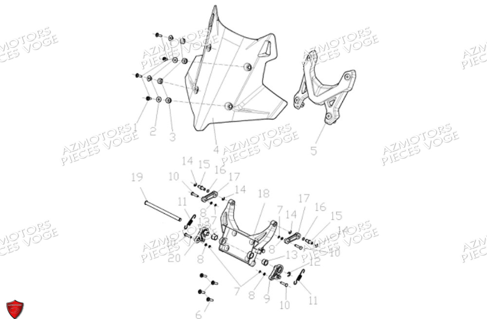 Pare Brise 525 Dsx VOGE Pieces VOGE DS525X E5+