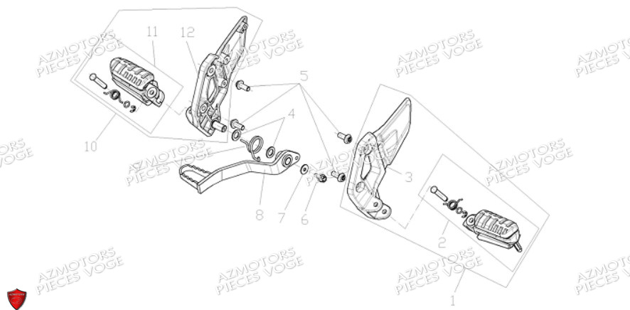 Repose Pied Avant VOGE Pieces VOGE DS525X E5+