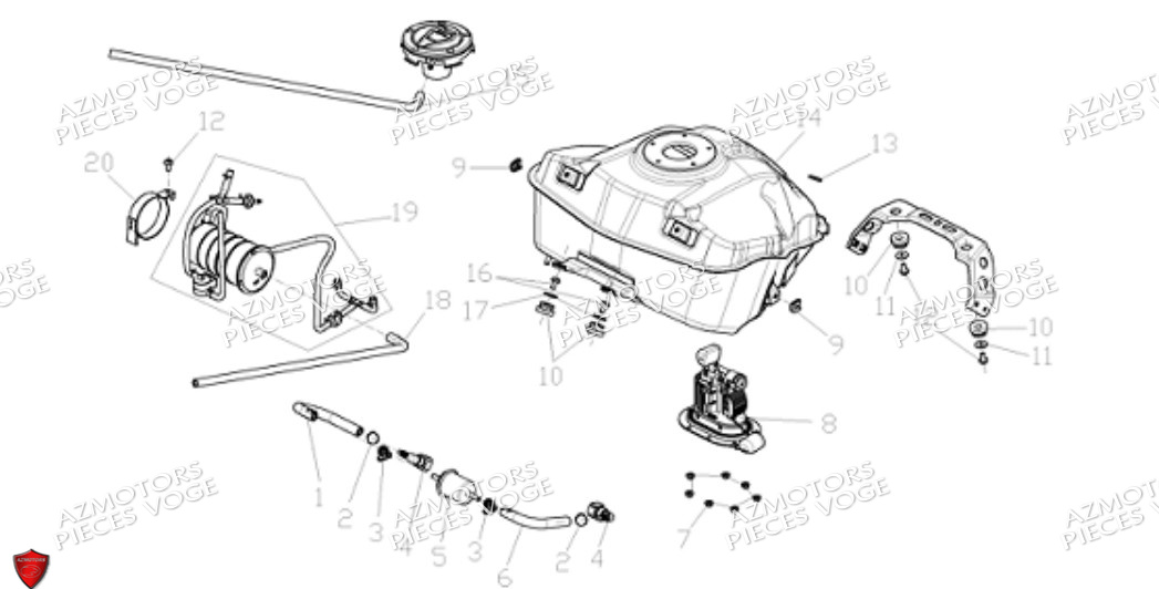 Reservoir A Carburant VOGE Pieces VOGE DS525X E5+