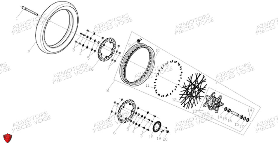 Roue Avant VOGE Pieces VOGE DS525X E5+