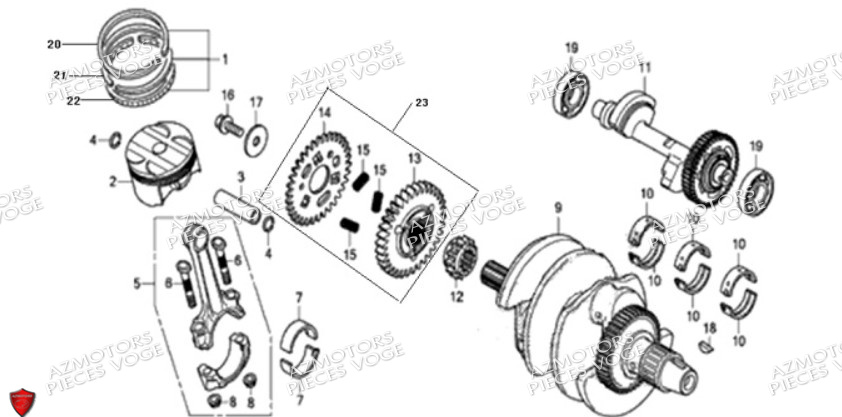 Vilebrequin Piston VOGE Pieces VOGE DS525X E5+