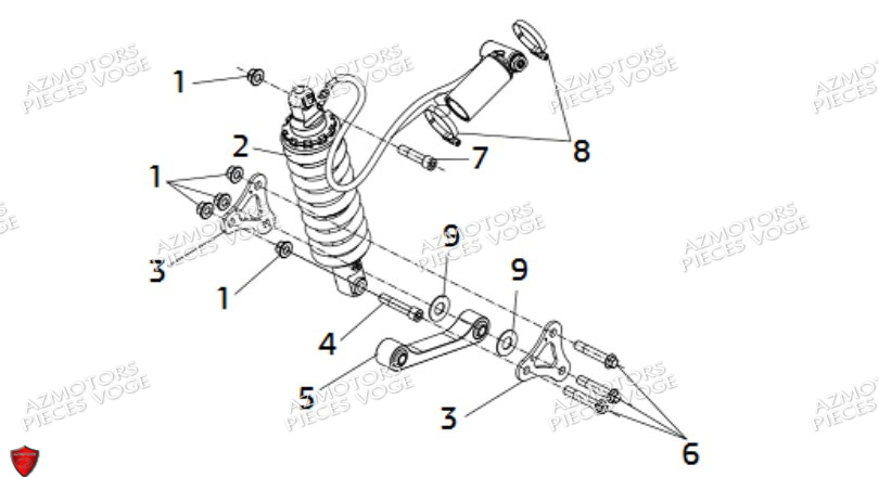 Amortisseur Arriere VOGE Pièces Voge DS 625 X EU5+