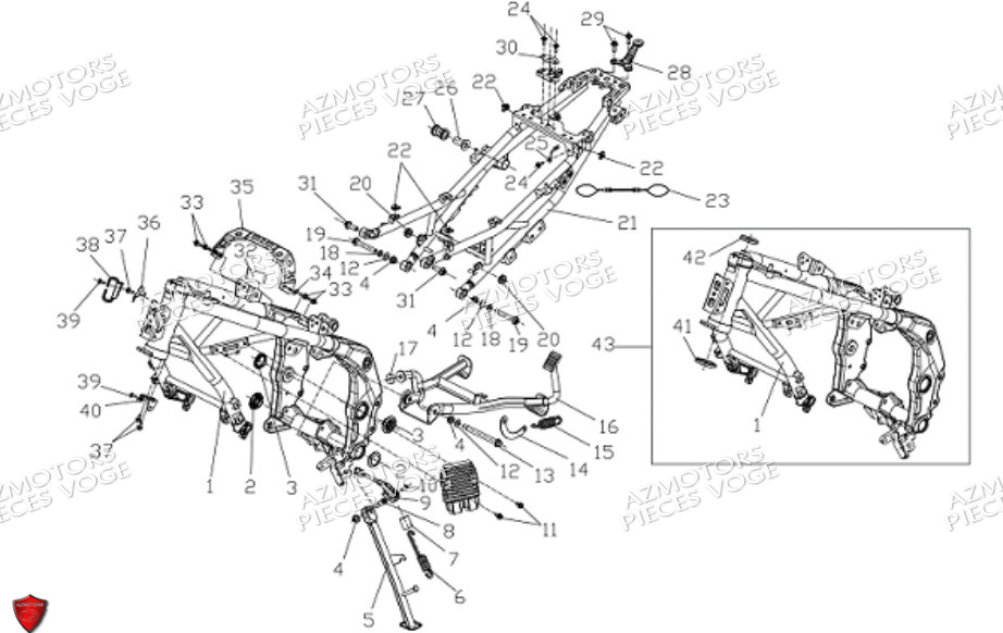 Cadre VOGE Pièces Voge DS 625 X EU5+